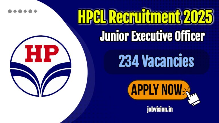 HPCL Junior Executive Officer Recruitment 2025 for 234 Vacancies - Apply Online